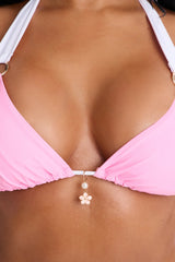 Beach Doll Charm O-Ring Contrast 2 Piece Bikini - Pink/combo