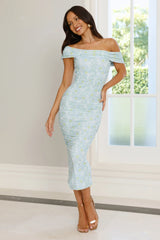 Love Lullabies Mesh Midi Dress Blue