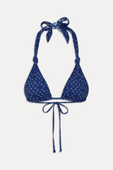 Kealy Reversible Halter Bikini Top - Starry Gingham