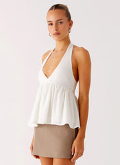 Sigala Cotton Halter Top - White
