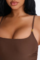 Drifting Away 1 Piece Beaded Swimsuit - Brown