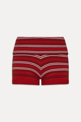 Estelle Knit Booty Shorts - Strawberry Stripe