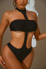 Marisela 1 Piece Monokini Swimsuit - Black