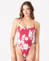 Hibiscus Hideaway Tie Side One Piece Swimsuit