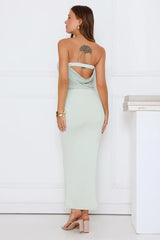 Escape Plan Strapless Maxi Dress Sage