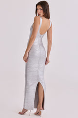 silver bandage maxi dress - limited edition