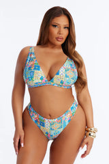Aqua Mirage 2 Piece Triangle Bikini Set - Blue/combo