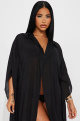 Megan Swim Cover Up Kimono - Black