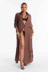 Lazy Summer Daze Cover Up Dress - Chocolate