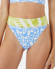 Bali Breaks Banded High Leg Cheeky Bikini Bottom