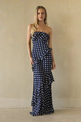 Jana Polka Dot Ruffle Maxi Dress