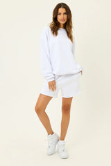 Burl High Waist Sweat Short - White