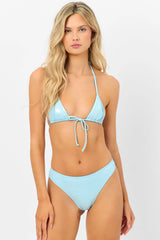 Phillipa Iridescent Micro Triangle Bikini Top - Cloud Chaser