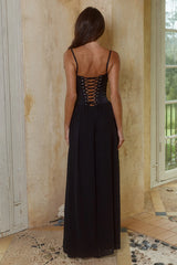 SCARLETT CORSET MAXI DRESS - BLACK
