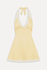 Audrey Satin Mini Dress - Whipped Butter Dottie