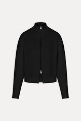 Bea Cloud Knit Zip Up Sweater - Black