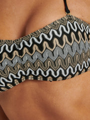 Serene Bikini Top in Black And Sand Crochet