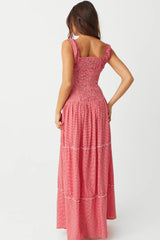 Christabelle Ruffle Maxi Dress - Ladybug Gingham
