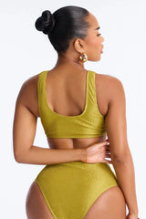 Gaia Ribbed 2 Piece Bralette Bikini Set - Green