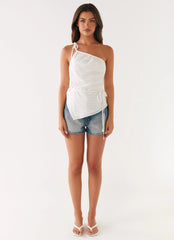 Joanne One Shouder Top - White