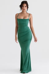 forest corset maxi dress