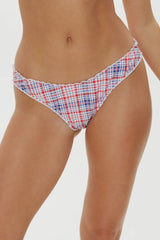 Charlotte Cheeky Bikini Bottom - Americana Plaid