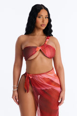 Days In Paradise Floral 3 Piece Bikini & Sarong Sunsuit - Brown Combo