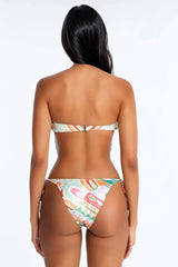 Cierra Satin Scarf Tankini 2 Piece Bikini - Green/combo