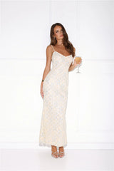 She's Always Right Lace Maxi Dress Yellow