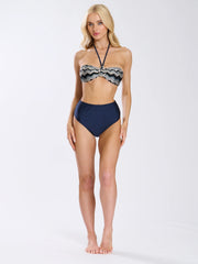 Flamenco High Waisted Bikini Bottoms in Navy