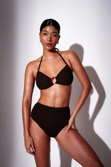 Flamenco Crinkle Bikini Bottoms in Chocolate