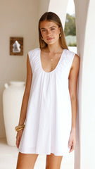 Vanessa Oversized Mini Dress - White