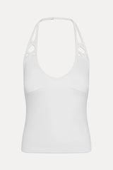 x JENNIE Nora Cotton Halter Top - Optic White