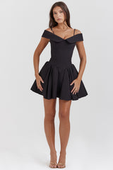 black off shoulder mini dress