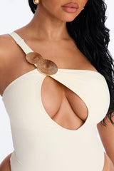 Perfect Waves Hardware Cutout 1 Piece Swimsuit - White
