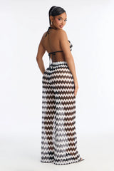 Bailey Crochet 3 Piece Bikini & Pants Set - Black/White