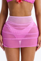 Better Off Bikini And Coverup Skirt - Pink/combo