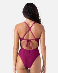 Crochet Plunge One Piece Swimsuit