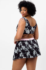 Windy Floral Tennis Skirt - Plush Plumeria