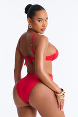 Meet Me By The Shore Underwire Hardware 2 Piece Bikini - Red