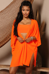Maui Mix And Match Mesh Cover Up Kimono - Orange