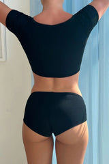 Nicolette Ribbed Bikini Top - Midnight