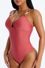 All Part Of The Plan 1 Piece Swimsuit - Rust