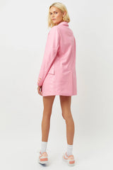Diana Vegan Leather Blazer - Pink Punch