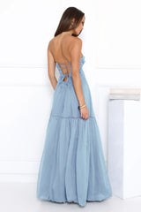 Unforgettable Style Strapless Maxi Dress Blue