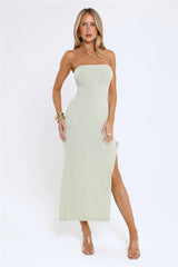 Tidal Glow Strapless Maxi Dress Green