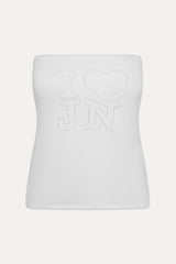 x JENNIE Margot Knit Tube Top - Optic White