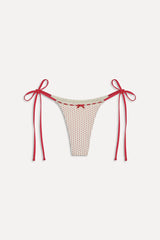 x BELLA HADID Mackenzie String Bikini Bottom - Strawberry Polka Dot