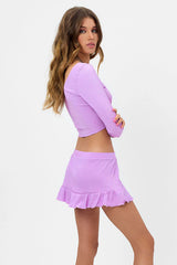 Keira Plissé One Shoulder Bikini Top - Wisteria