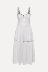 x BELLA HADID Bishop Eyelet Maxi Dress - Salt Air Eyelet